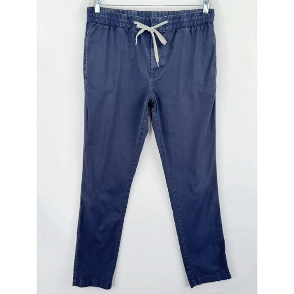 J.Crew‎ Pants Mens 33x29* Blue Straight Jogger Chino Preppy Elastic Waist Casual - Picture 1 of 16